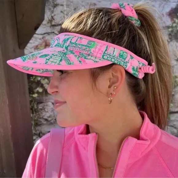 NWT LILLY PULITZER MATCHING SET TOTE ETTA TOP & VISOR SET MANDEVILLA BABY NIP - Picture 3 of 10